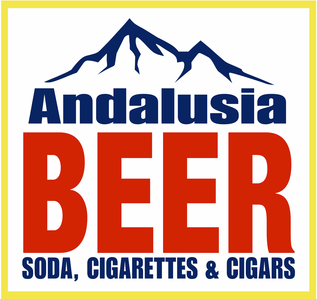 Andalusia beer, soda, cigarettes and cigars.